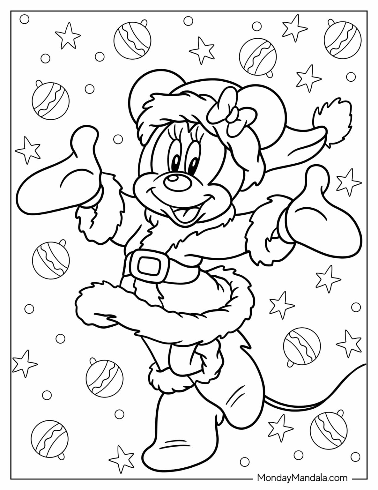 24 disney christmas coloring pages (free pdf printables)